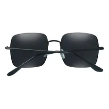 Óculos Sol Feminino Masculino Quadrado Preto Uv400 Retro Foto mini  3
