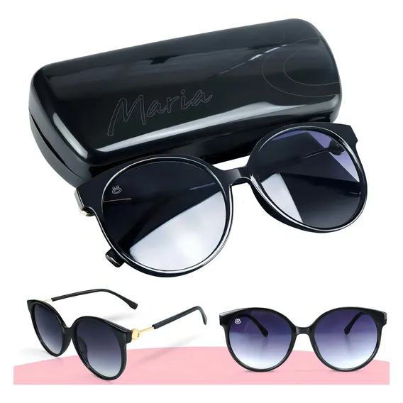 Oculos Sol Feminino Vintage Redondo + Case Exclusivo Foto 1