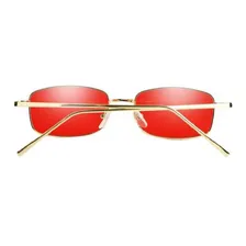 Óculos Sol Lente Vermelho Quadrado Rêtro Retan. Vintage Foto mini  3