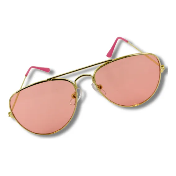 Ćculos Sol Menina Rosa Infantil Aviador Rik9 Proteção Uv400 Armação Dourado-escuro Foto 1