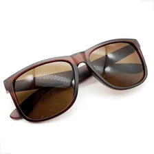 Óculos Sol Quadrado Lentes Escuras Masculino Feminino Uv400 Cor Marrom Foto mini 4