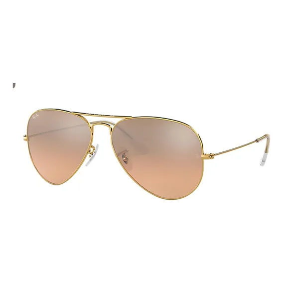 Óculos Sol Ray-ban Aviator Metal Ouro Lente Rosa Esp. Tam 55 Foto 1