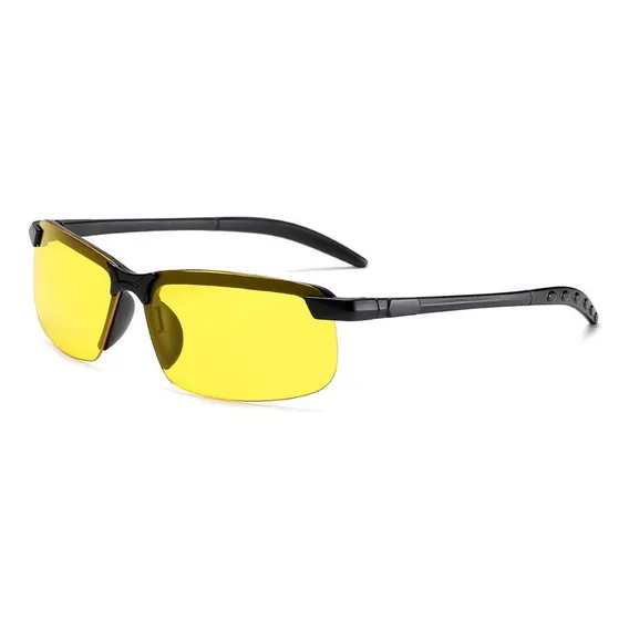 Óculos Visão Noturna Direção Ciclismo Sport Lentes Amarelas Armação Preto Lente Amarelo A832 Foto 1