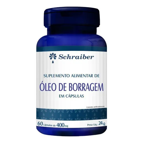 Óleo Borragem 400mg 60 Cápsulas Schraiber Foto 1