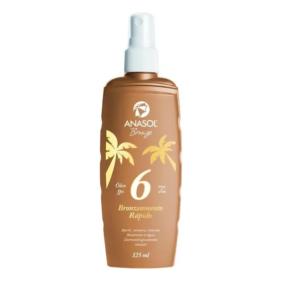 Óleo Bronzeador Fps 6 Anasol Spray Bronzeamento Rápido Foto 1