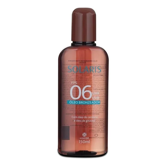 Óleo Bronzeador Fps 6 Uva E Uvb Solaris Hinode - 150ml Foto 1