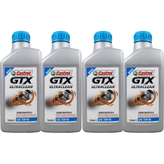 Oleo Castrol Gtx Ultraclean 15w40 Semissintético 4 litros Foto 1