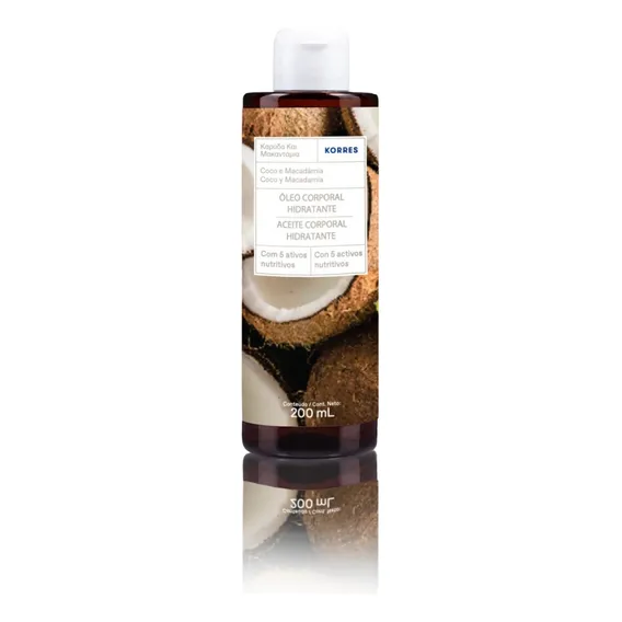 Óleo Corporal Hidratante Korres 200ml - Fragrância Coco e Macadâmia Foto 1