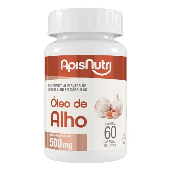 Óleo De Alho Alicina - 60 Cápsulas 500mg Apisnutri Foto 1