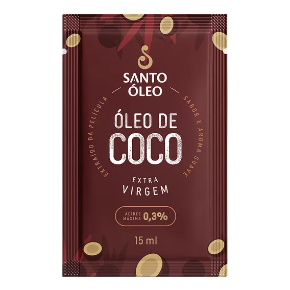 Óleo de Coco Extra Virgem Santo Óleo Sachê 15ml Foto 1