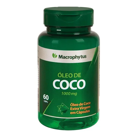 Óleo De Coco Softgel 1000mg 60cps Macrophytus Foto 1