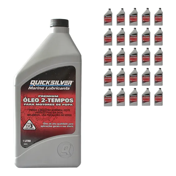Óleo de motor Quicksilver 2 tempos TC-W3 2 Tempos para veículos náuticos de 24 unidades x 1L / 24L Foto 1