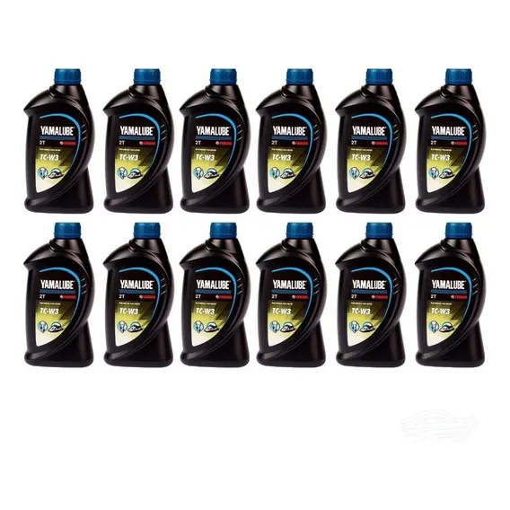 Óleo de motor Yamaha 2 tempos Yamalube 2 TC-W3 para veÃculos náuticos 1 kit de 12 unidades x 1L / 12L Foto 1