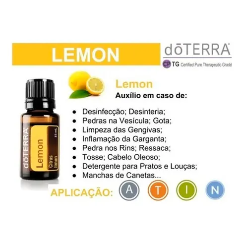 Oleo Essencial Lemon - Limão Siciliano 100% Puro 15ml DoTERRA Foto 1
