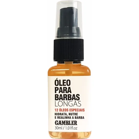 Óleo Para Barbas Longas 30ml Maciez Gambler Fragrância Agradável Foto 1