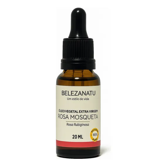 Óleo Vegetal Extra Virgem Rosa Mosqueta 20ml 100% Puro Clareador Corporal Estrias Manchas Foto 1