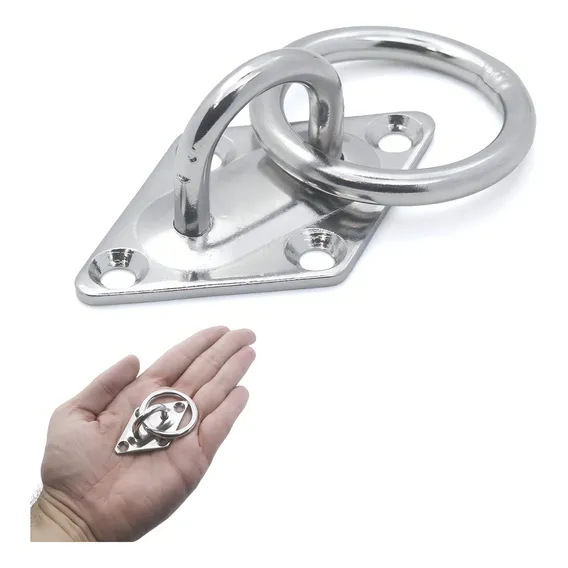 Olhal Base Suporte Losango Aço Inox 5mm C/ Argola Anel 175kg Foto 1