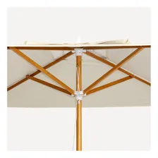 Ombrelone Central Quadrado 2,0x2,0m - Madeira Lona Bagum Cor Laranja Lisa Foto mini  3