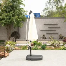 Ombrelone Para Piscina 3x3 Em Alumínio Com Base Bege Liso Foto mini 4