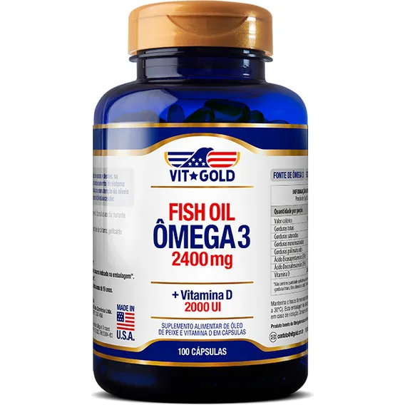 Omega 3 2.400mg Com Vit D3 2000ui Vitgold 100 Cáps Importado Foto 1