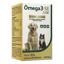 Omega 3 Se 1100 30 Capsulas Vetnil Suplemento Cães Gatos Foto  mini 1