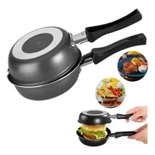 Omeleteira Multiflon Gourmet Dupla Antiaderente 14cm Preta Foto  mini 1