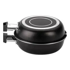 Omeleteira Multiflon Gourmet Dupla Antiaderente 14cm Preta Foto mini  3