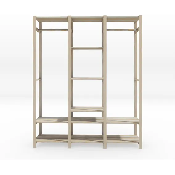 On Design arara closet cabideiro com 8 prateleiras madeira pinus Foto 1