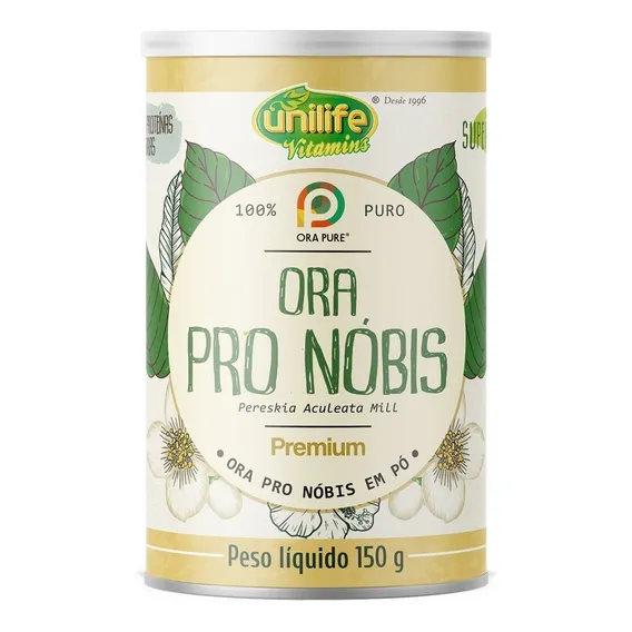 Ora Pro Nóbis Farinha Unilife Orapronobis Pronobis Pó 150g Sabor Natural Foto 1