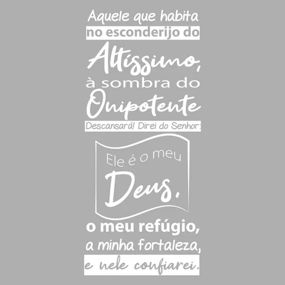 Oração Salmo 91 Adesivo Decorativo Papel Parede Quarto Sala Foto 1