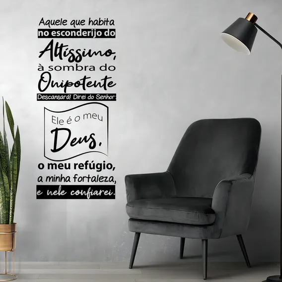 Oração Salmo 91 Adesivo Decorativo Papel Parede Quarto Sala Foto 1