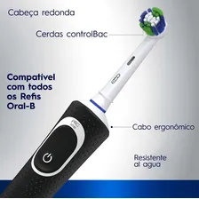 Oral B Vitality+ 3 Refis Preta Bivolt Escova Dente Elétrica Foto mini 3
