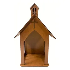 Oratório Capelinha Com Casinha Média Em Mdf Decorativa Foto mini 1