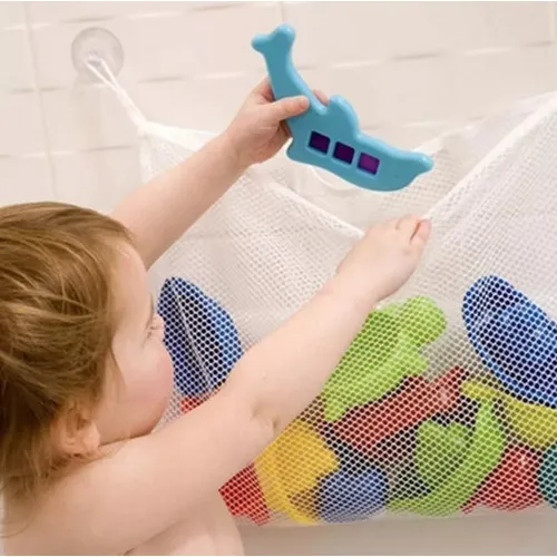Organizador Cesto Saco Porta Brinquedos Banho Banheiro Bebe Foto 1