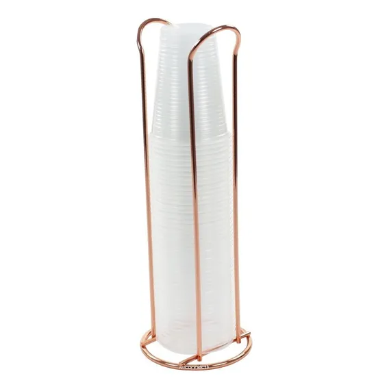 Organizador Copos Descartáveis 200ml Rosé Gold Bancada Foto 1