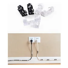 Organizador De Fios E Cabos Kit Com 10 Unidades Com Adesivo Cor Preto Foto mini 3
