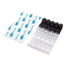 Organizador De Fios E Cabos Kit Com 10 Unidades Com Adesivo Cor Preto Foto mini 2