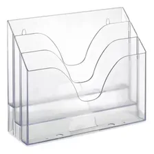 Organizador De Mesa Triplo Office Acrílico Maxcril Cristal Foto  mini 1