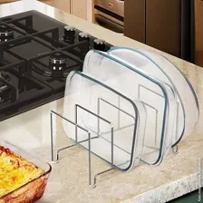 Organizador De Travessas Assadeiras Frigideiras Refratários Cor Cromado Foto mini 2