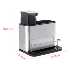 Organizador Dispenser Detergente Esponja Bucha Inox Dosador Cor Porta Detergente Esponja Bucha Inox Foto mini 1