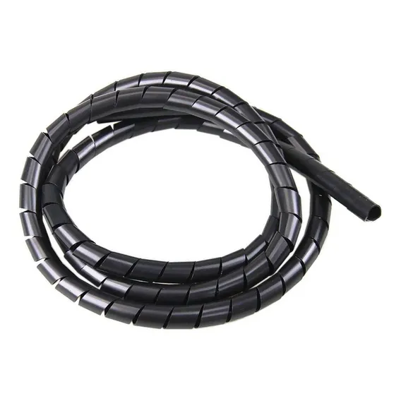 Organizador Fios Cabos 10mm Espiral Flexível 10 Metros Preto Foto 1