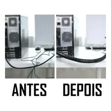 Organizador Fios Cabos 10mm Espiral Flexível 10 Metros Preto Foto mini  2