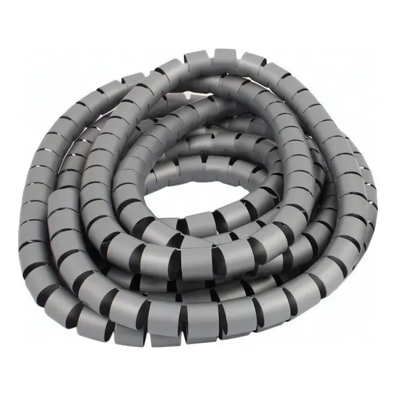 Organizador Fios Cabos Espiral 1 Polegada Prata/cinza 5 Mts Foto 1