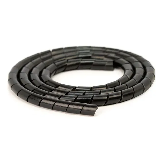 Organizador Fios E Cabos Espiral 1/4 Preto 5 Mts Foto 1