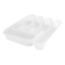 Organizador Gaveta Porta Talher 5 Divisor Divis贸ria Talheres Cor Branco Foto mini 1