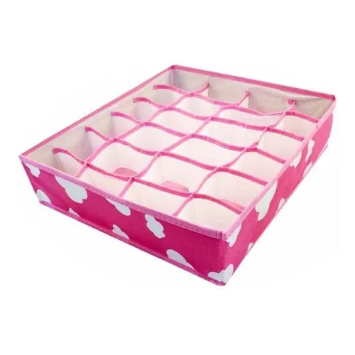 Organizador Meia Calcinhas Cuecas P/ Gavetas 24 Nichos 6551 Cor Rosa Foto 1