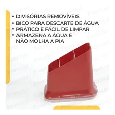 Organizador Pia Porta Talheres Escorredor Resistente Pratico Cor Vermelho Foto mini  3