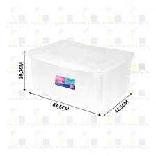 Organizador Plástico 65l Tampa Transparente Ordene Kit 5 Cor Cristal Foto mini 3