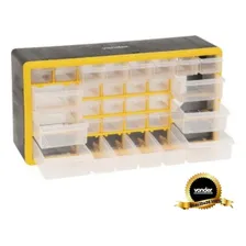Organizador Plástico Com 30 Gavetas Opv 0300 Vonder Cor Preto/amarelo com bandejas transparentes Foto  mini 1