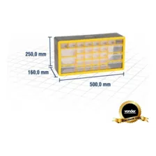 Organizador Plástico Com 30 Gavetas Opv 0300 Vonder Cor Preto/amarelo com bandejas transparentes Foto mini  2